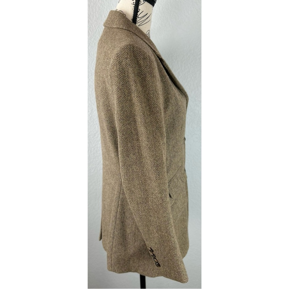 Ralph Lauren Wool Herringbone Equestrian Tailored Norfolk Jacket, size 12P RARE - Picture 3 of 12